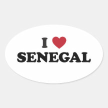 I Love Senegal Oval Stickers
