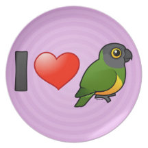 I Love Senegal Parrots Party Plates