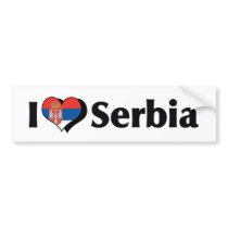 I Love Serbia Flag Bumper Stickers