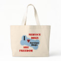 I Love Service Dogs bags