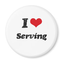 I Love SERVING Refrigerator Magnets