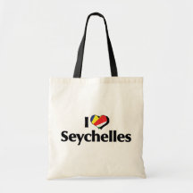 I Love Seychelles Flag Canvas Bag