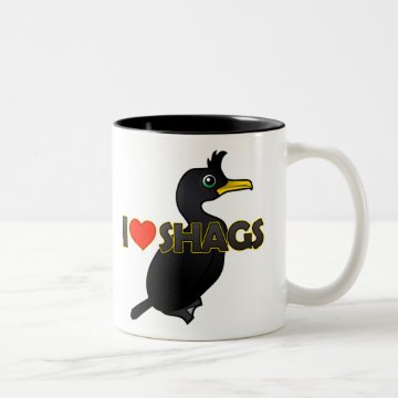 I Love Shags Two-Tone Mug < Love and Hearts < Birdorable