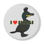 I Love Shags Round Magnet