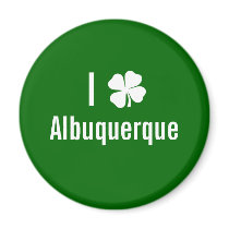 I love (shamrock) Albuquerque St Patricks Day Fridge Magnets