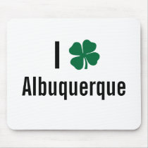 I love (shamrock) Albuquerque St Patricks Day Mouse Pads