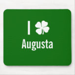 I love (shamrock) Augusta St Patricks Day Mouse Pad