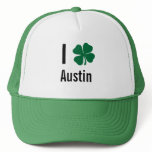 I love (shamrock) Austin St Patricks Day Mesh Hat