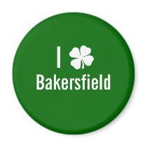 I love (shamrock) Bakersfield St Patricks Day Fridge Magnet