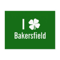 I love (shamrock) Bakersfield St Patricks Day Postcard