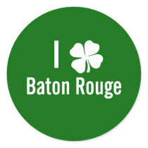 I love (shamrock) Baton Rouge St Patricks Day stickers