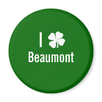 I love (shamrock) Beaumont St Patricks Day Refrigerator Magnet