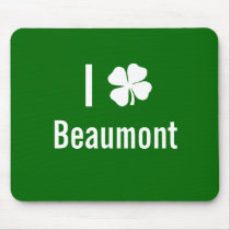 I love (shamrock) Beaumont St Patricks Day Mouse Pad