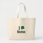 I love (shamrock) Boston St Patricks Day Bags