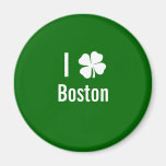 I love (shamrock) Boston St Patricks Day Refrigerator Magnets
