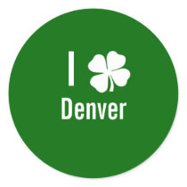 I love (shamrock) Denver St Patricks Day stickers by funnycustomtshirts I love (shamrock) Denver St Patricks Day stickers