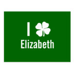 I love (shamrock) Elizabeth St Patricks Day Post Card