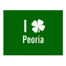 I love (shamrock) Peoria St Patricks Day Post Card