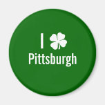 I love (shamrock) Pittsburgh St Patricks Day Fridge Magnet