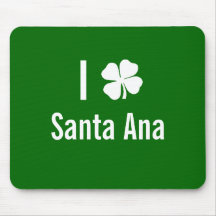 I love (shamrock) Santa Ana St Patricks Day Mouse Mats