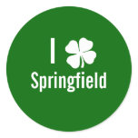 I love (shamrock) Springfield St Patricks Day Stickers
