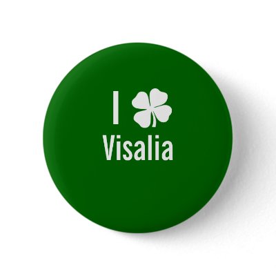 I love (shamrock) Visalia St Patricks Day Pin