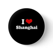 I Love Shanghai Tshirt White Tshirt Button