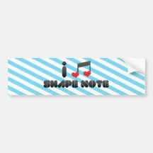 I Love Shape Note Bumper Stickers