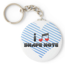 I Love Shape Note Key Chains