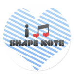 I Love Shape Note Round Stickers