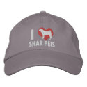 I Love Shar Peis Dark embroidered hats by MenagerieMayhem I Love Shar Peis Dark embroidered hats