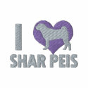 I Love Shar Peis embroidered shirts