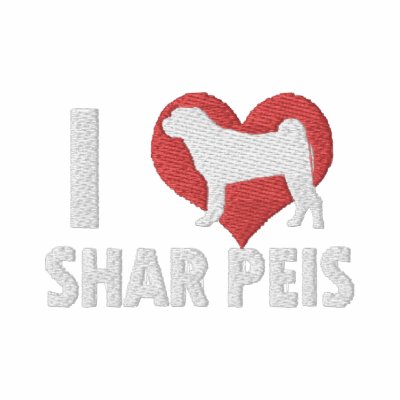 I Love Shar Peis Embroidered Polo Shirt by MenagerieMayhem