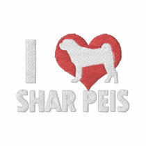 I Love Shar Peis embroidered shirts
