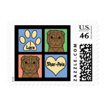 I Love Shar-Peis Postage Stamp