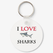 I Love Sharks keychains