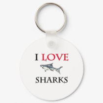 I Love Sharks keychains