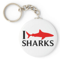 I Love Sharks Key Chains