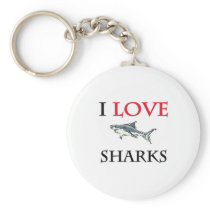 I Love Sharks keychains