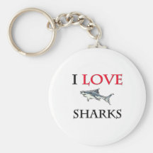I Love Sharks Keychain
