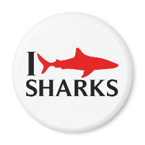 I Love Sharks Refrigerator Magnets