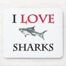 I Love Sharks Mouse Mat