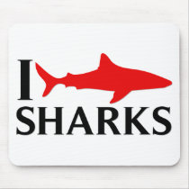 I Love Sharks Mousepads