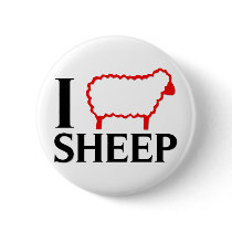 I Love Sheep Pins