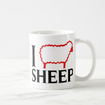 I Love Sheep Coffee Mugs