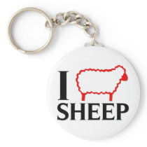 I Love Sheep Keychain