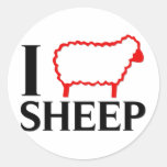 I Love Sheep Round Stickers
