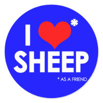 I Love * Sheep Round Sticker