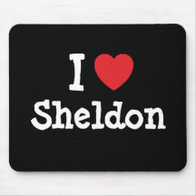 I love Sheldon heart custom personalized Mouse Pads