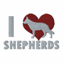 I Love Shepherds Embroidered Shirt (Zip Hoodie) embroidered shirts
